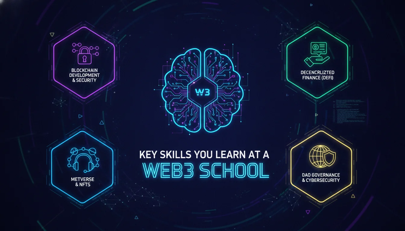 Key Skills You Learn at a web3 school — illustrated overview